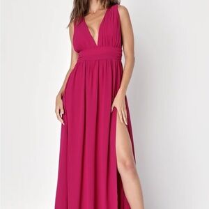 Lulus Heavenly Hues Magenta Maxi Dress